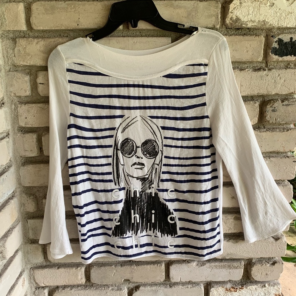 Zara chic. Chic. Chic girl graphic with sunglasses top